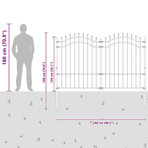 Weißer Gartenzaun Woerden, 240x190 cm, Stahl