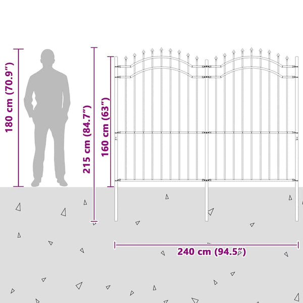 Gartenzaun Woerden Weiß 240x215 cm Stahl