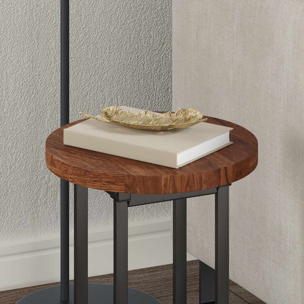Tischplatte Massivholz Eiche Hellbraun Ø 30cm