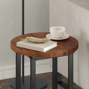 Tischplatte Hellbraun Ø 40cm Eiche Massivholz