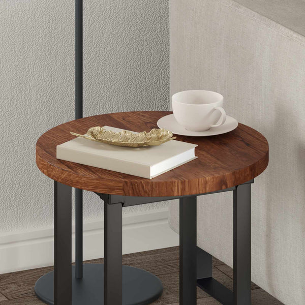 Tischplatte Hellbraun Ø 40cm Eiche Massivholz