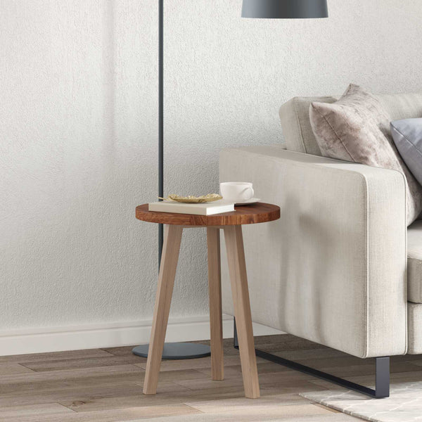 Tischplatte Hellbraun Ø 40cm Eiche Massivholz