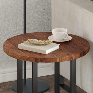 Tischplatte Hellbraun Ø 50cm Eiche Massivholz