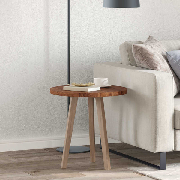 Tischplatte Hellbraun Ø 50cm Eiche Massivholz
