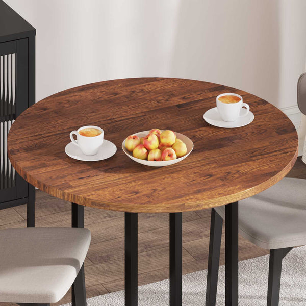 Tischplatte Hellbraun Ø 90cm Eiche Massivholz