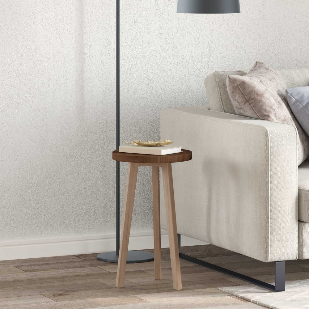 vidaXL Plateau de table Marron foncé Ø 30 x 2,5 cm Chêne massif
