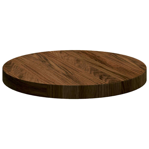 Tischplatte Dunkelbraun Ø 30cm Eiche Massivholz