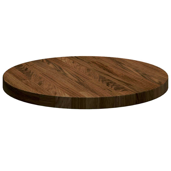 Tischplatte Dunkelbraun Ø 40cm Eiche Massivholz