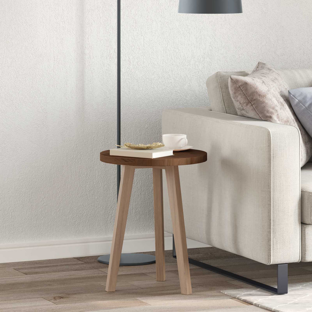 vidaXL Plateau de table marron foncé Ø 50 x 2,5 cm en chêne massif