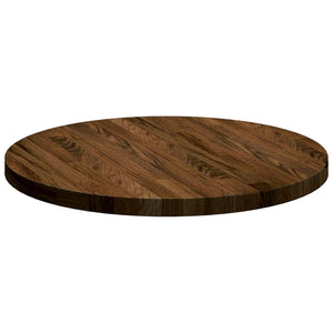 Tischplatte Dunkelbraun Ø 50cm Eiche Massivholz