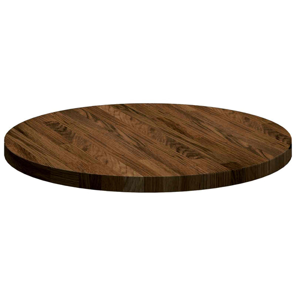 Tischplatte Dunkelbraun Ø 50cm Eiche Massivholz