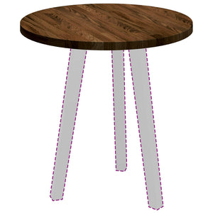 Tischplatte Dunkelbraun Ø 50cm Eiche Massivholz