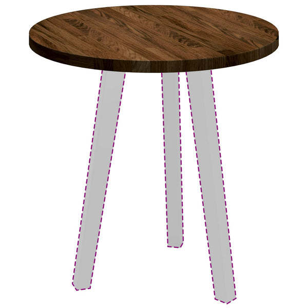 Tischplatte Dunkelbraun Ø 50cm Eiche Massivholz