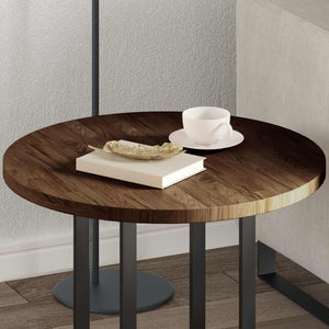 Tischplatte Dunkelbraun Ø 60cm Eiche Massivholz