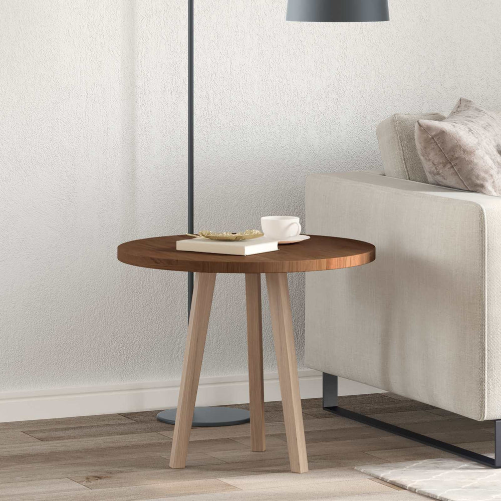 vidaXL Plateau de table marron foncé Ø 60 x 2,5 cm en chêne massif