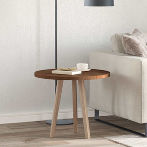 Tischplatte Dunkelbraun Ø 60cm Eiche Massivholz