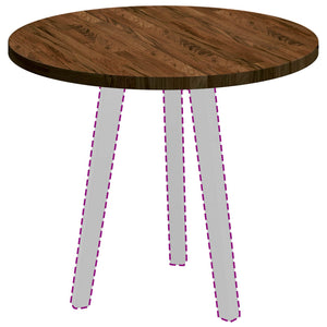 Tischplatte Dunkelbraun Ø 60cm Eiche Massivholz