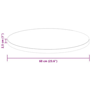Tischplatte Dunkelbraun Ø 60cm Eiche Massivholz