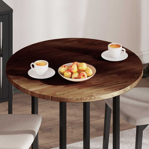 Tischplatte Dunkelbraun Ø 80cm Eiche Massivholz
