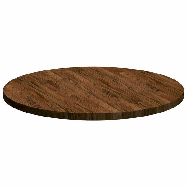 Tischplatte Dunkelbraun Ø 80cm Eiche Massivholz