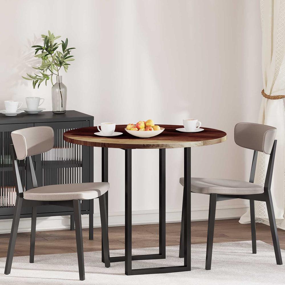 vidaXL Plateau de table Marron foncé Ø 90 x 2,5 cm Chêne massif