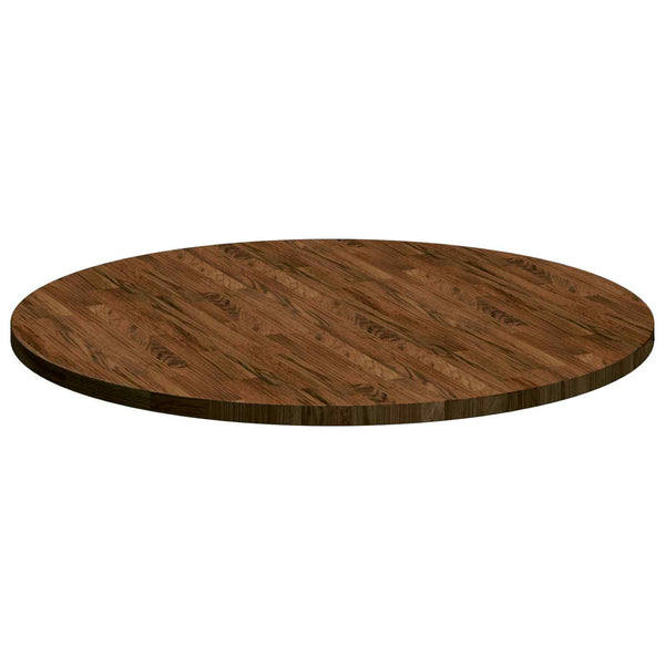 Tischplatte Dunkelbraun Ø 90cm Eiche Massivholz