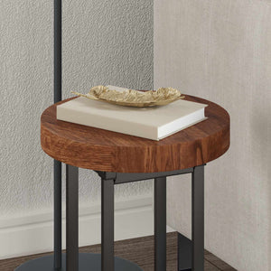 Tischplatte Hellbraun Ø 30cm Eiche Massivholz