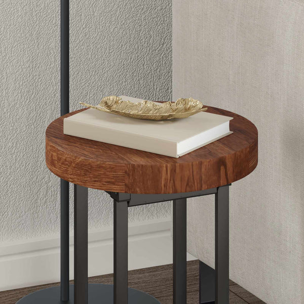 Tischplatte Hellbraun Ø 30cm Eiche Massivholz
