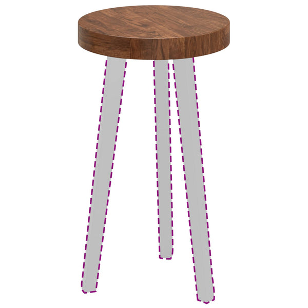 Tischplatte Hellbraun Ø 30cm Eiche Massivholz