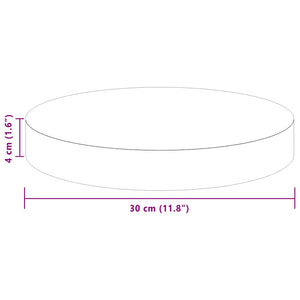 Tischplatte Hellbraun Ø 30cm Eiche Massivholz