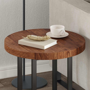 Tischplatte Hellbraun Ø 50cm Eiche Massivholz