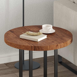 Tischplatte Hellbraun Ø 60cm Eiche Massivholz