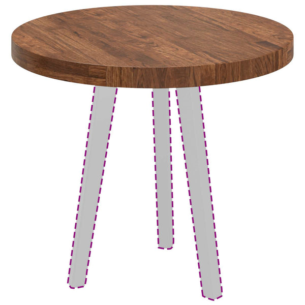 Tischplatte Hellbraun Ø 60cm Eiche Massivholz