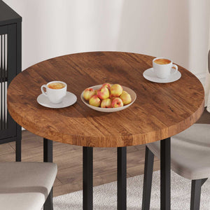 vidaXL Plateau de table marron clair Ø 80 x 4 cm chêne massif
