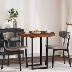 vidaXL Plateau de table marron clair Ø 80 x 4 cm chêne massif