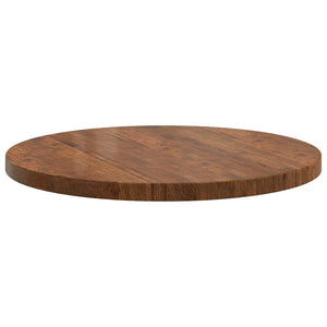 vidaXL Plateau de table marron clair Ø 80 x 4 cm chêne massif