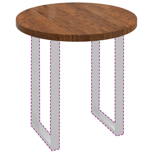 vidaXL Plateau de table marron clair Ø 80 x 4 cm chêne massif