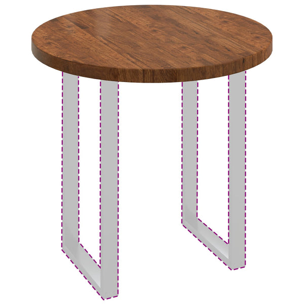 vidaXL Plateau de table marron clair Ø 80 x 4 cm chêne massif