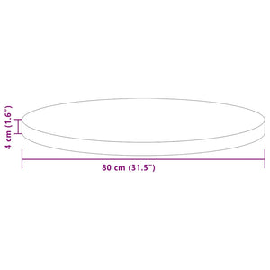 vidaXL Plateau de table marron clair Ø 80 x 4 cm chêne massif
