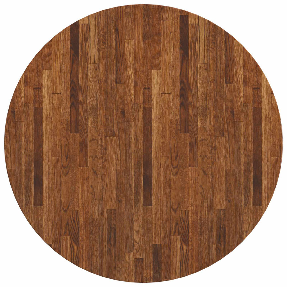 vidaXL Plateau de table marron clair Ø 80 x 4 cm chêne massif