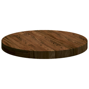 Tischplatte Dunkelbraun Ø 50cm Eiche Massivholz
