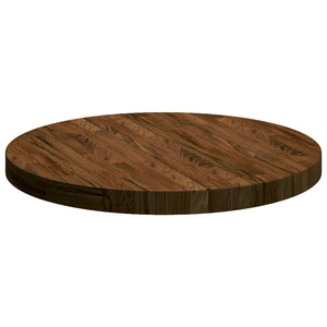 Tischplatte Dunkelbraun Ø 60cm Eiche Massivholz