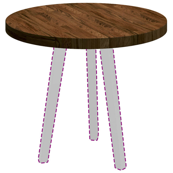 Tischplatte Dunkelbraun Ø 60cm Eiche Massivholz