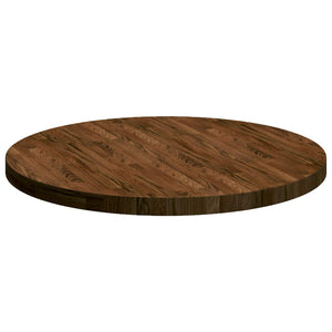 Tischplatte Dunkelbraun Ø 80cm Massivholz Eiche