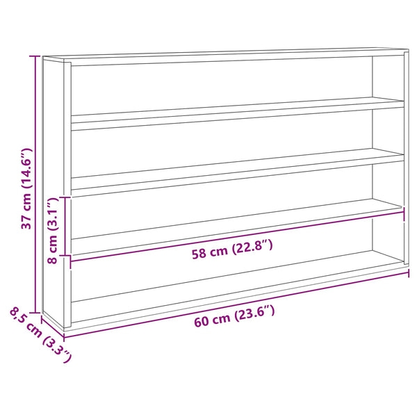 Beige Wand-Vitrine mit Regal