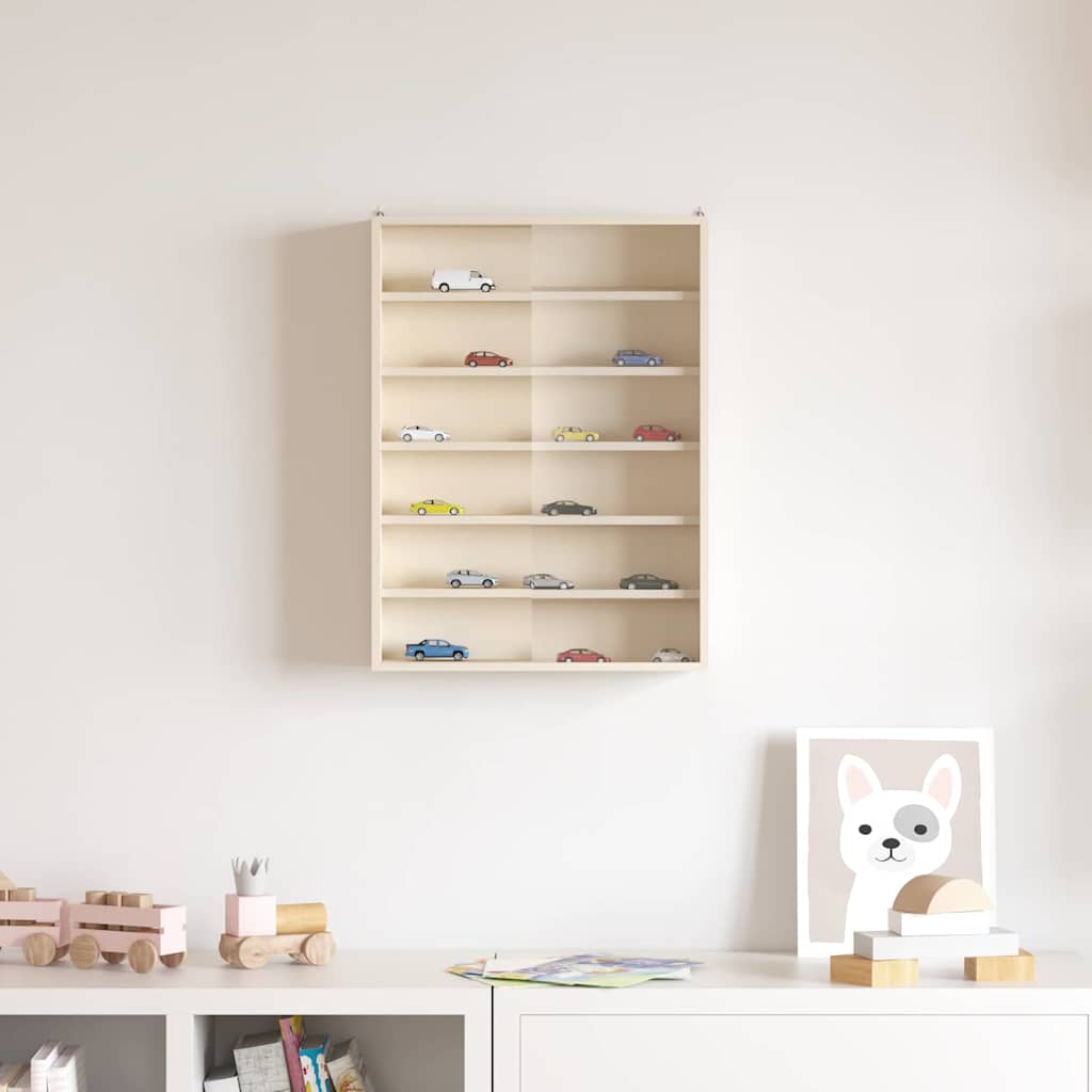 Beige Wandvitrine mit Regal