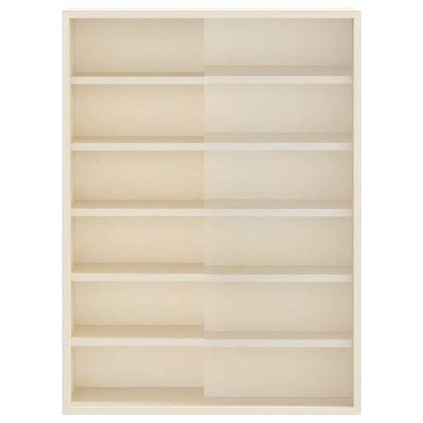 Beige Wandvitrine mit Regal