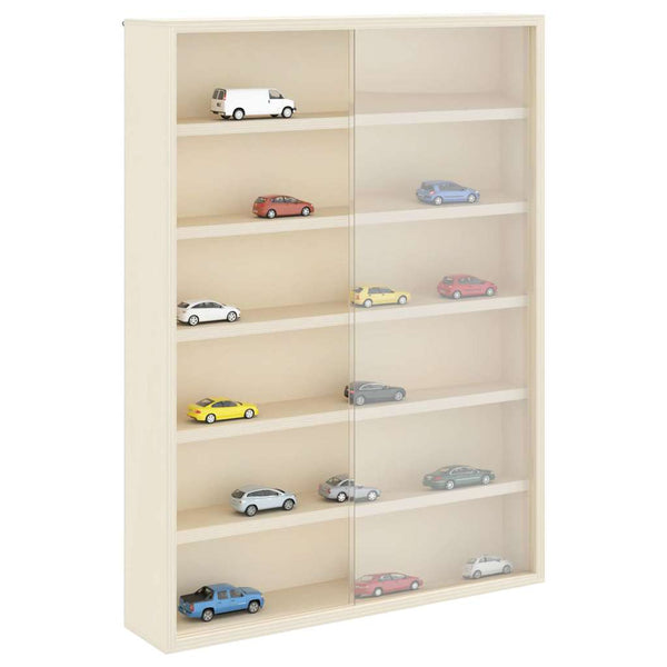 Beige Wandvitrine mit Regal