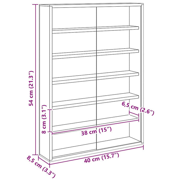 Beige Wandvitrine mit Regal