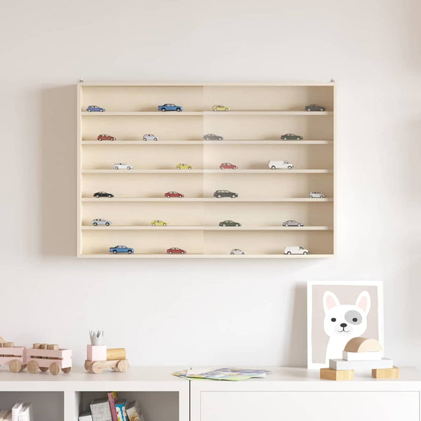 Beige Wandvitrine mit Regal
